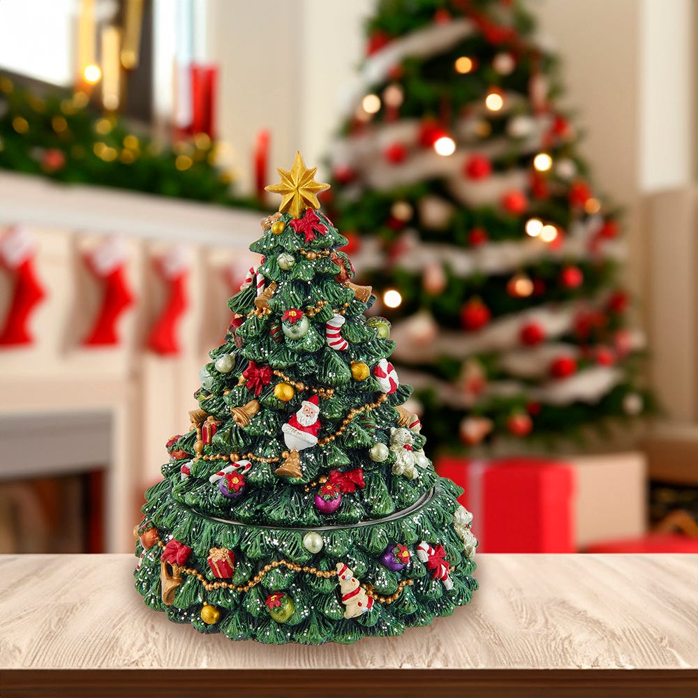 Kurt Adler 7-Inch Christmas Tree Revolving Music Box